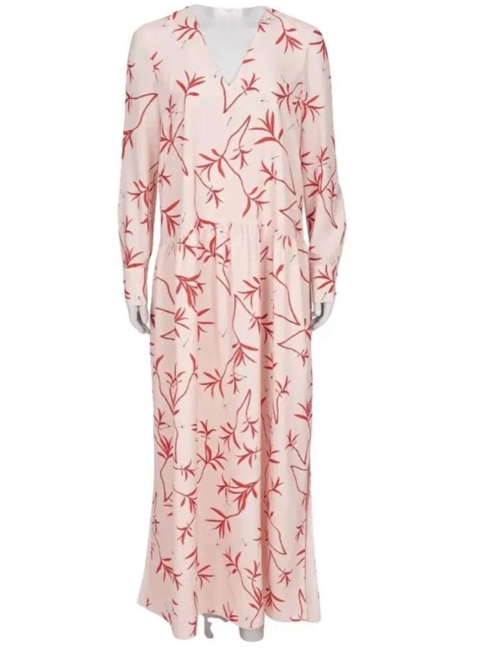 Borgo de Nor Anya printed crepe de chine maxi dress pink floral maxi dress NEW